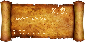 Kató Dóra névjegykártya
